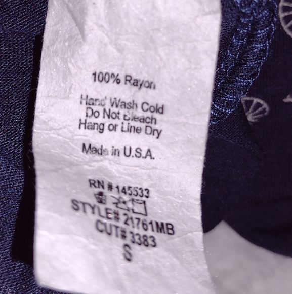 W5 Anthro Navy Blue Bicycle Print - Size Small Top - Picture 12 of 13